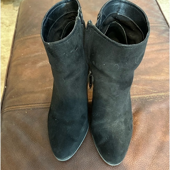 Wedge boots - black suede type material. - Picture 2 of 6